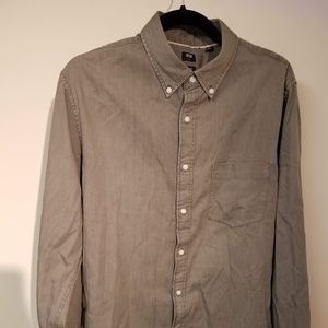 Uniqlo Slim Fit Gray Denim-like Dress Shirt